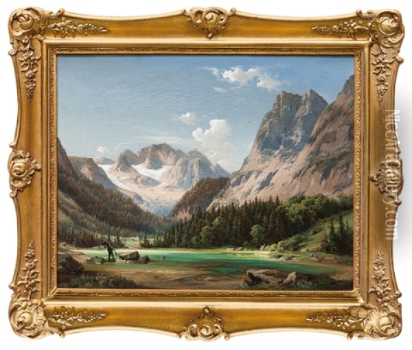 Horske Jezero Oil Painting - Alois Kirnig