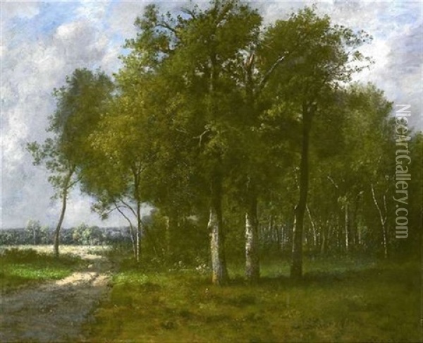 Sommerliche Landschaft Am Waldrand Oil Painting - Leon Richet