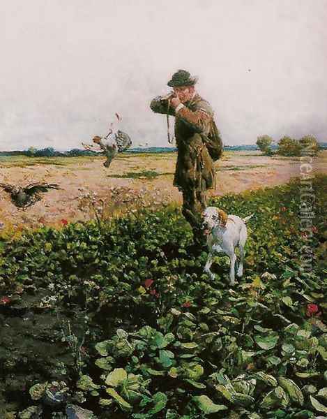Hunting Oil Painting - Alfred Wierusz-Kowalski