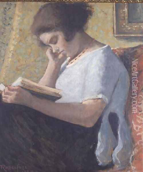 Young Girl Reading, 1920 Oil Painting - Armand Ressenfosse