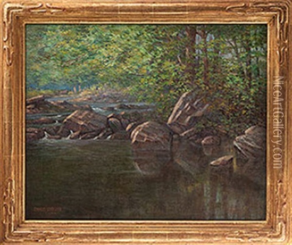 Forest Stream Oil Painting - Charles James Sindelaer