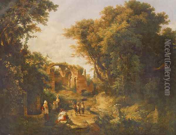 Women at the Well 1836 Oil Painting - Karoly, the Elder Marko