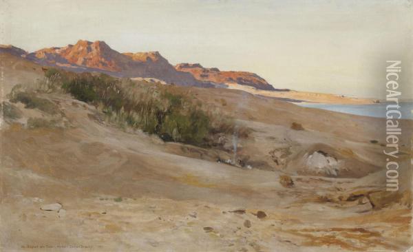 Um-baghek Pres Des Rives De La Mer Morte Oil Painting - Eugen Felix Prosper Bracht