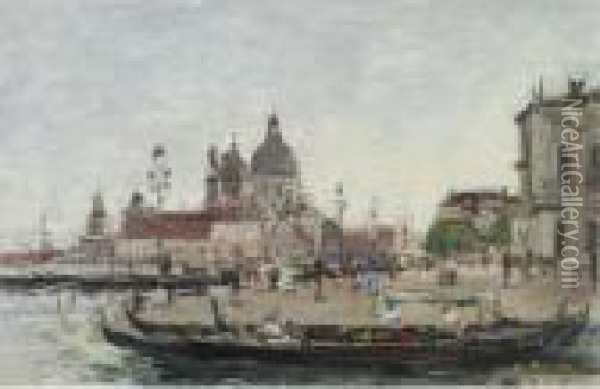 Venise, La Salute Oil Painting - Eugene Boudin