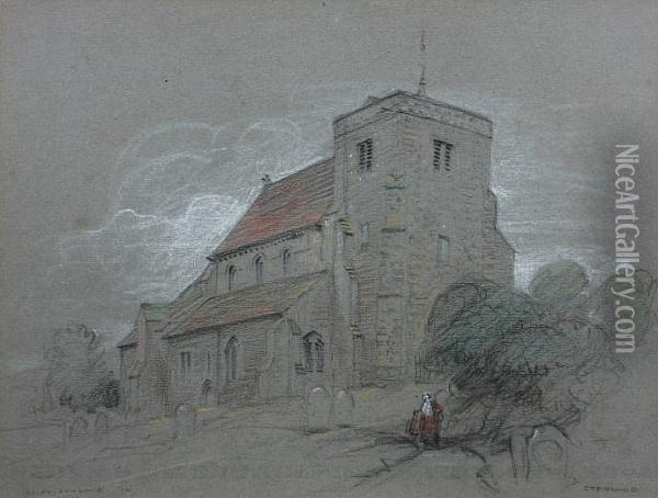 Steyning Church, Sussex Oil Painting - Horace Mann Livens