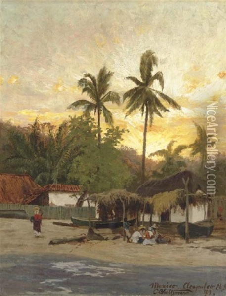 View Of Acapulco Oil Painting - Carl Saltzmann