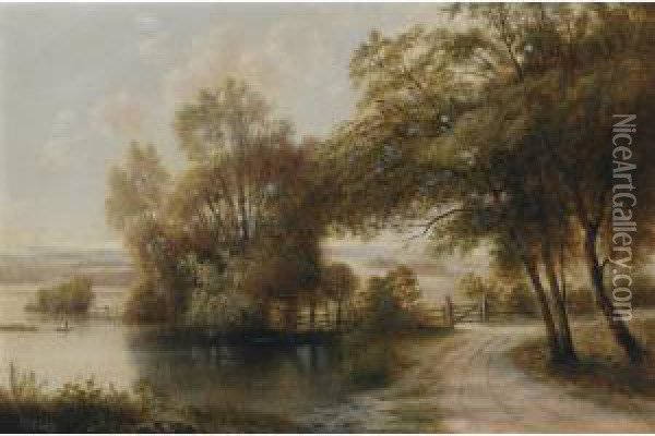 A Riverside Path Oil Painting - Henry Nesbitt Mcevoy