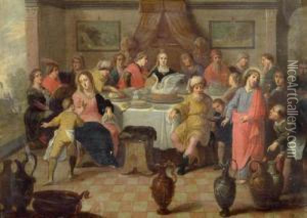 Hochzeit Zu Kanaan. Oil Painting - Frans I Francken
