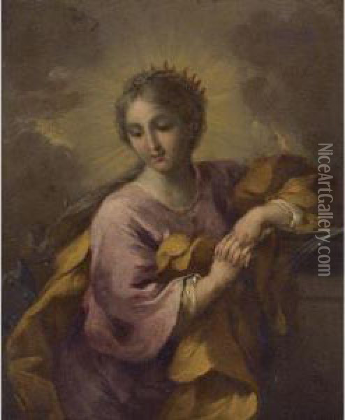 Saint Catherine Oil Painting - Michele Da Parma (see Rocca)
