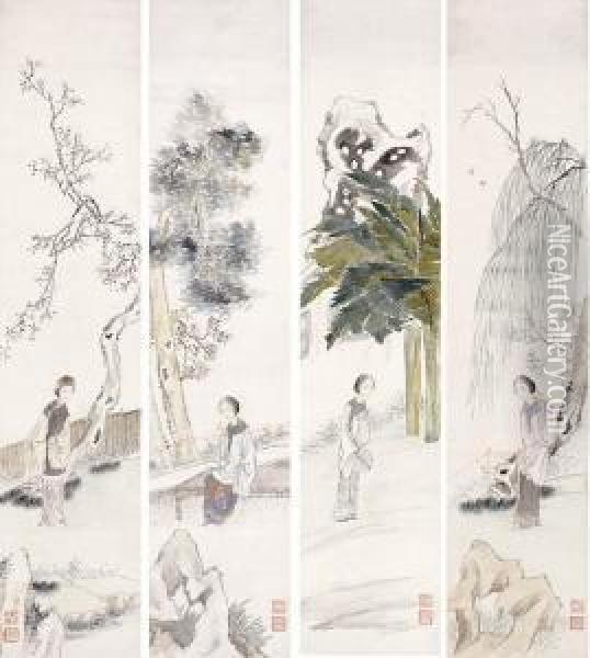 Ladies Oil Painting - Hu Xigui