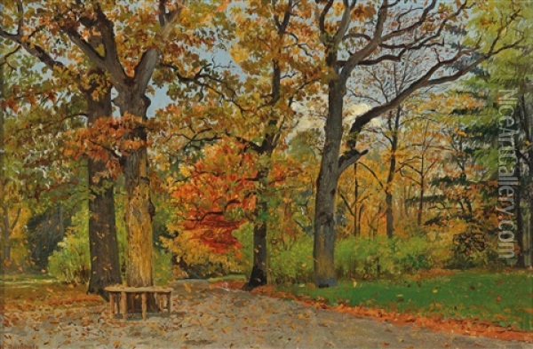Pathway In A Park Oil Painting - Karl Buchholz