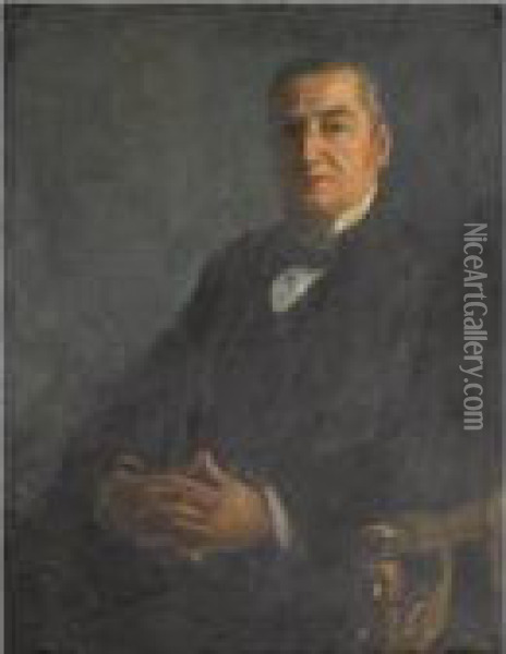Portrait Of Sir Edward Denison Ross Oil Painting - John Lavery