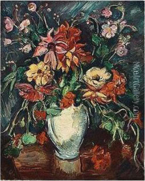 Emile- , -, Vase De Fleurs, 
Signed And Dated 1938, Oil On Canvas, 80.7 By 64.6 Cm., 31 3/4 By 25 1/2
 In Oil Painting - Emile-Othon Friesz