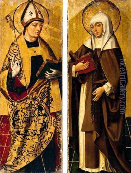 Saint Augustine and Saint Monica Oil Painting - Pedro Berruguette