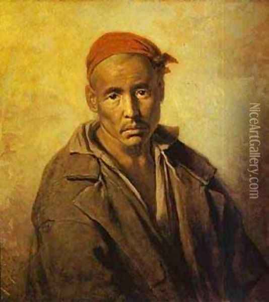 Head Of A Kirghiz Convict 1873 Oil Painting - Vasily Perov