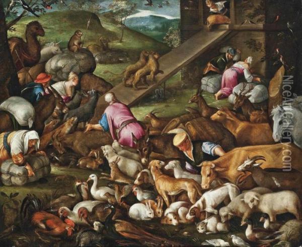 Noah's Ark Oil Painting - Jacopo Bassano (Jacopo da Ponte)