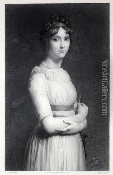 Portrat Einer Jungen Dame Oil Painting - Adolphe-Joseph Huot