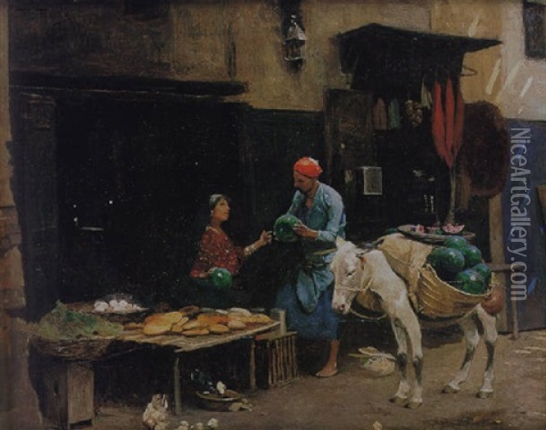 El Vendedor De Melones Oil Painting - Raphael von Ambros