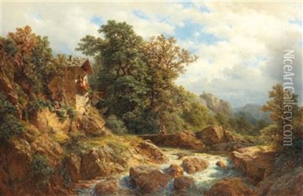 Scene Near Bozen In Tyrol Oil Painting - Gottfried Seelos