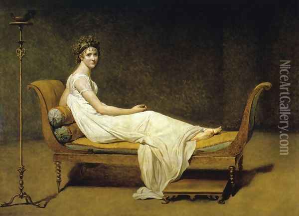 Juliette Recamier Oil Painting - Jacques Louis David