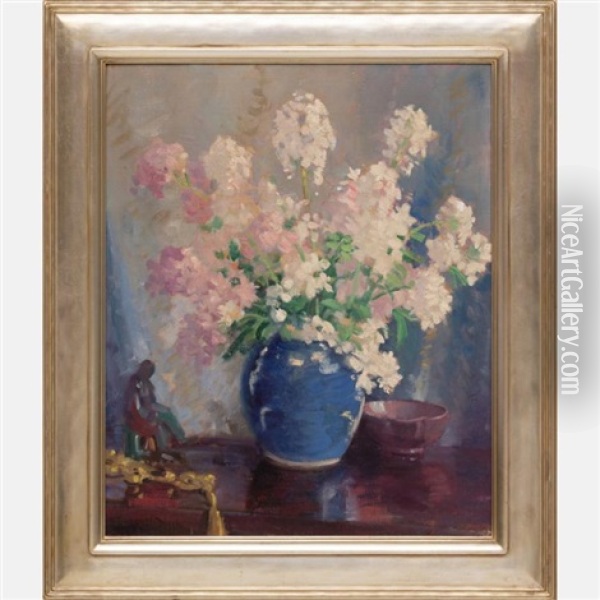 Still Life With Flowers Oil Painting - Frank H. Desch