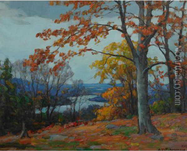 Autumn Colours Oil Painting - Alexander M. Fleming