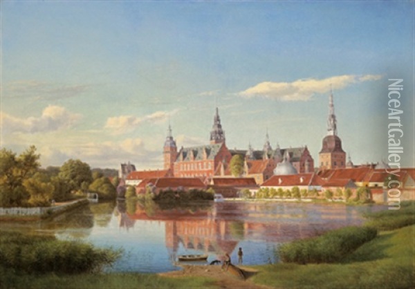 Blick Auf Schloss Frederiksborg Oil Painting - Ulrich Baudissin