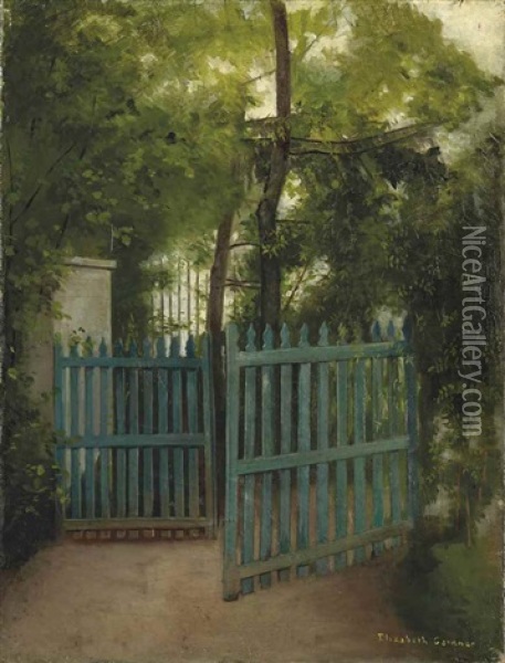 La Grille Du Jardin Oil Painting - Elizabeth Jane Gardner Bouguereau