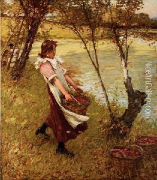 In The Orchards, Haylands, Graffham Oil Painting - Henry Herbert La Thangue