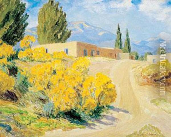 New Mexico Adobe Oil Painting - Sheldon Parsons