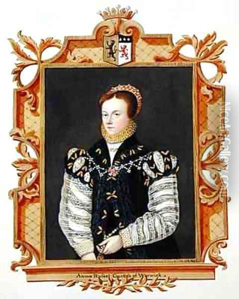 Portrait of Anne Russell Countess of Warwick from Memoirs of the Court of Queen Elizabeth Oil Painting - Sarah Countess of Essex