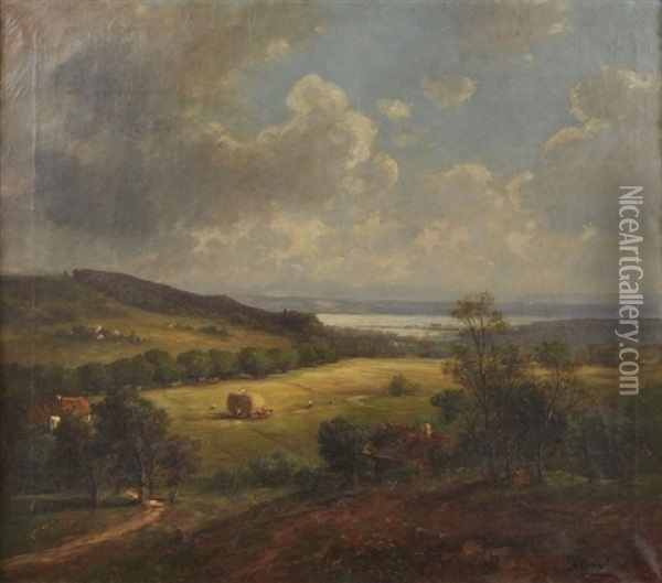 Landschaft Im Munchener Voralpengebiet Oil Painting - Heinrich Neppel