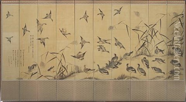 Geese And Autumn Grasses Oil Painting -  Yang Ki-Hun