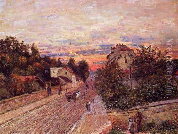 Sunset at Port-Marly Oil Painting - Alfred Sisley
