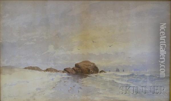 Coastal View Oil Painting - Louis Kinney Harlow
