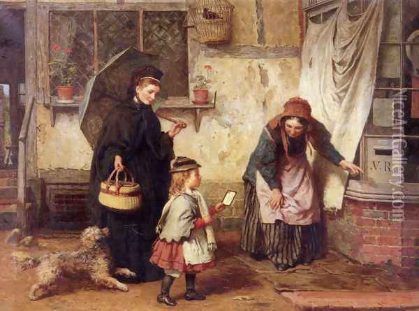 The Widow's Consolation Oil Painting - James Clarke Waite