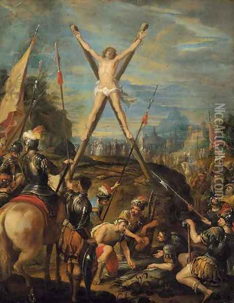 The Crucifixion of Saint Andrew Oil Painting - Claudio Coello