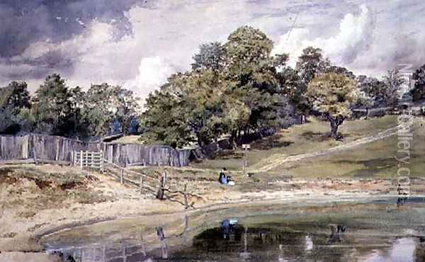 Pond at Hampstead Oil Painting - Thomas Collier