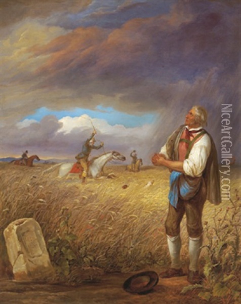 Jagdrecht Oil Painting - Anton Ritter von Perger