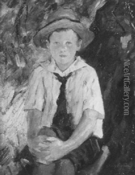 Portrait Of Bradford Calif As A Boy Oil Painting - Stacy Tolman