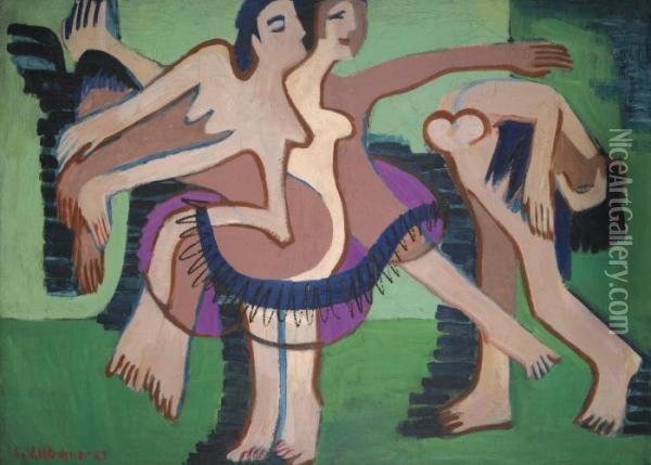 Tanzgruppe Oil Painting - Ernst Ludwig Kirchner