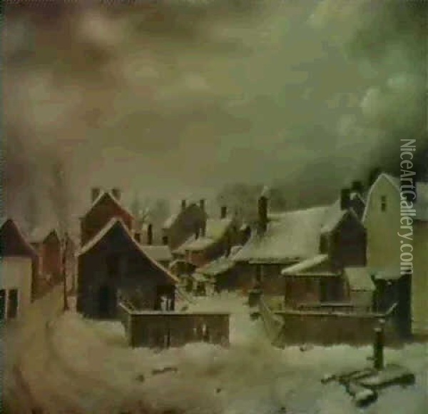 Brooklyn In Winter Oil Painting - Francis Guy