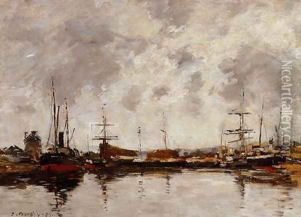 Deauville the Basin 1885 Oil Painting - Eugene Boudin