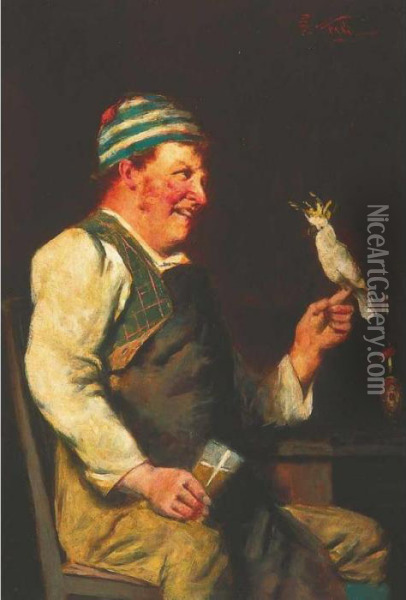 Portrait Of A Man Oil Painting - Girolamo Pieri B. Nerli