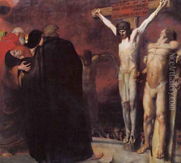 Crucifixion Oil Painting - Franz von Stuck