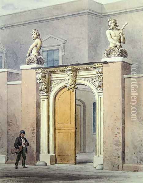 The Entrance to Joiners Hall, 1854 Oil Painting - Thomas Hosmer Shepherd