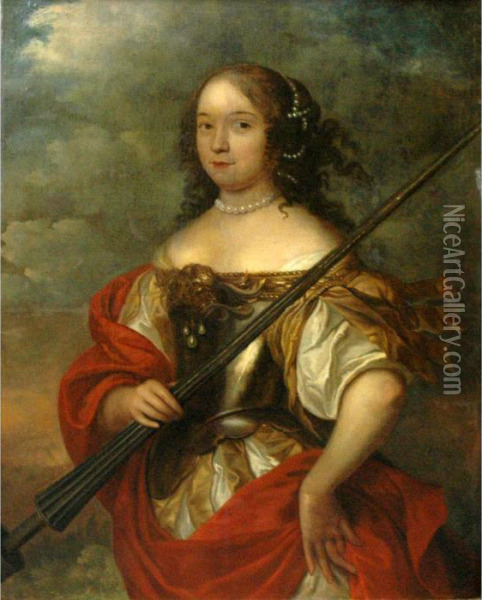 Portrait Of A Woman As A Warrior Oil Painting - Anthony Vandyke Copley Fielding