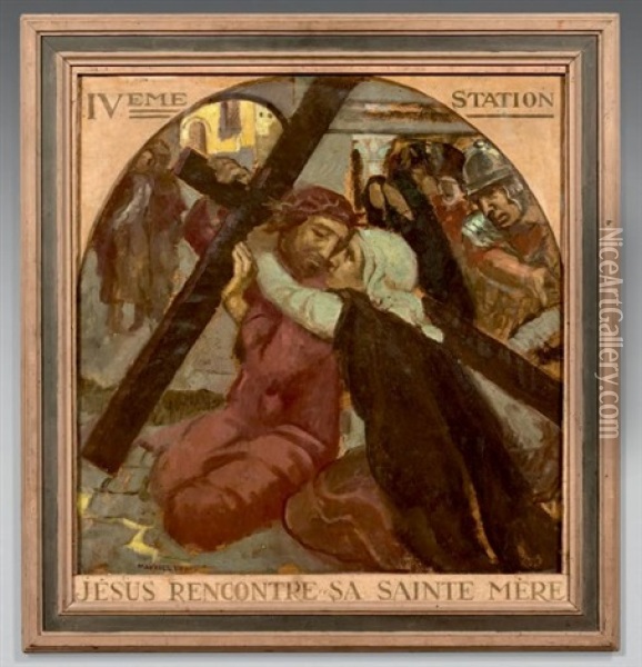<ive Station, Jesus Rencontre Sa Sainte Mere> Oil Painting - Maurice Denis