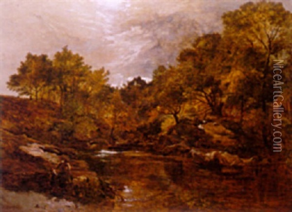 A Quiet River Oil Painting - Sidney Richard Percy