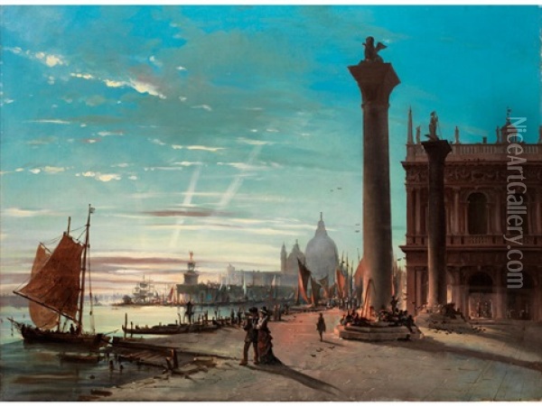 Ansicht Von Venedig Oil Painting - Ernest Pillon